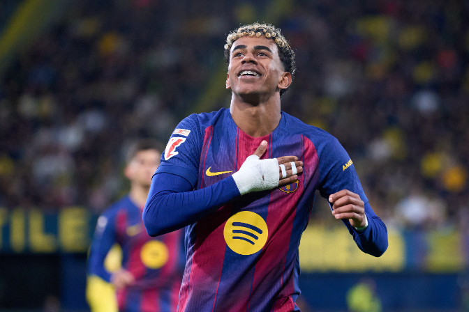 亚马尔战黄潜全场数据：4射2正进1球，7次过人成功