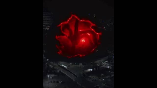 拉斯维加斯Sphere球幕馆展示恐怖夺心魔形象