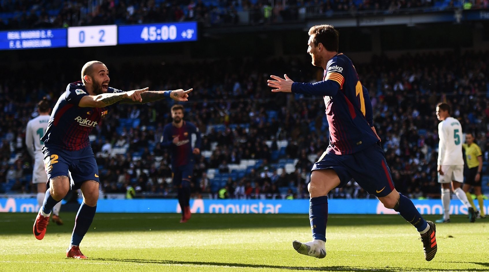 梅西1球1助助巴萨3-0客胜皇马