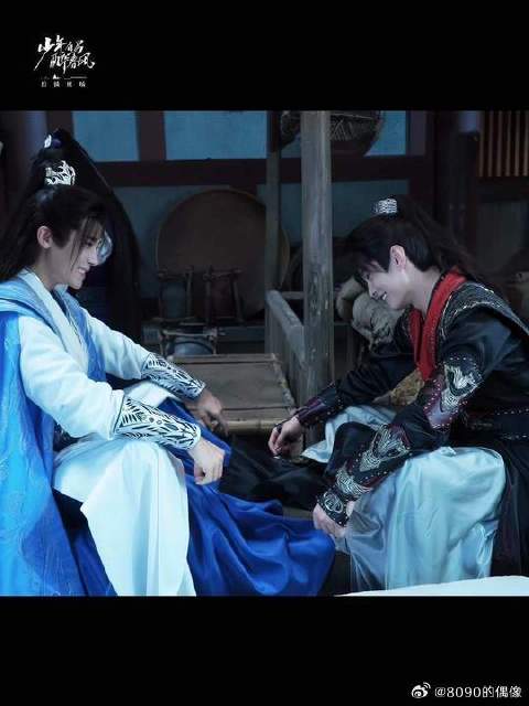 在片场遇到了两名小学生