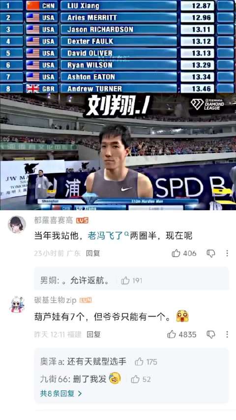 刘翔实力远超亚洲田径水平