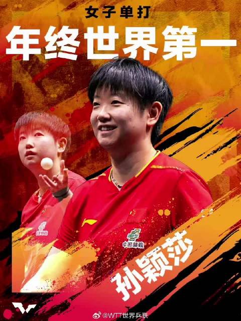 祝贺莎莎连续四年登顶年终女子单打世界第一！