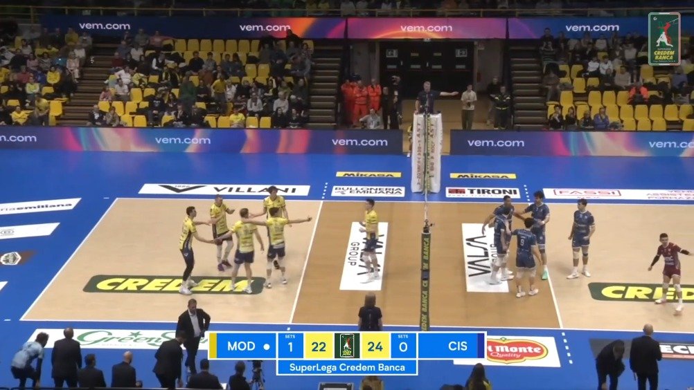 意超男排集锦 II 第12轮摩德纳3-1西斯特纳