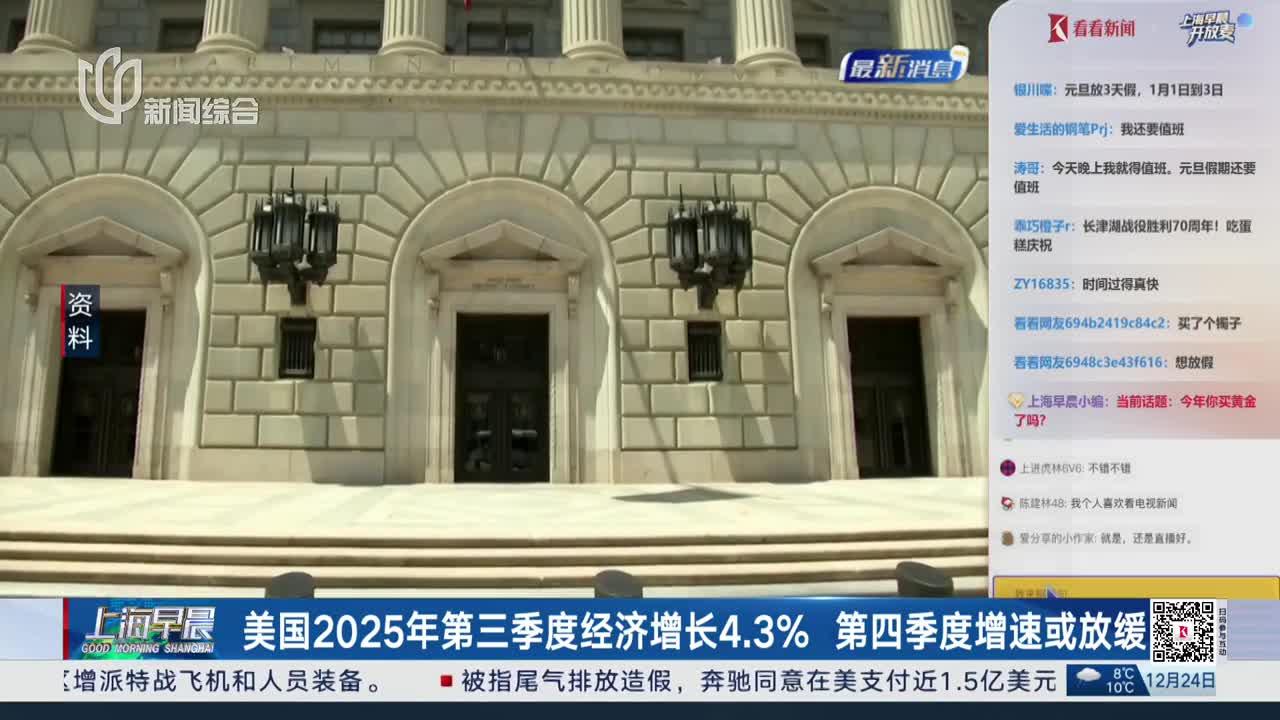 美国2025年第三季度经济增长4.3% 第四季度增速或放缓