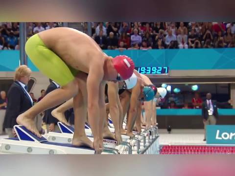 孙杨伦敦奥运1500米自由泳夺冠成就大满贯