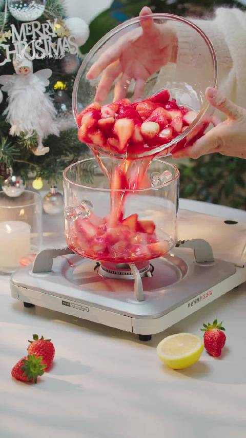 草莓酱制作教程，琉璃质感酸甜可口