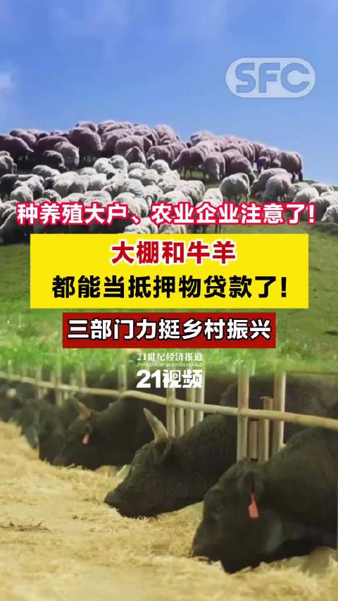 大棚和牛羊都能当抵押物贷款了！三部门力挺乡村振兴