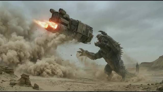 哥斯拉大战机甲战士AI视频技术飞速发展