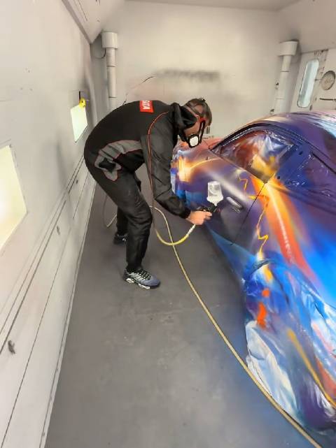 保时捷911GT3手工喷绘