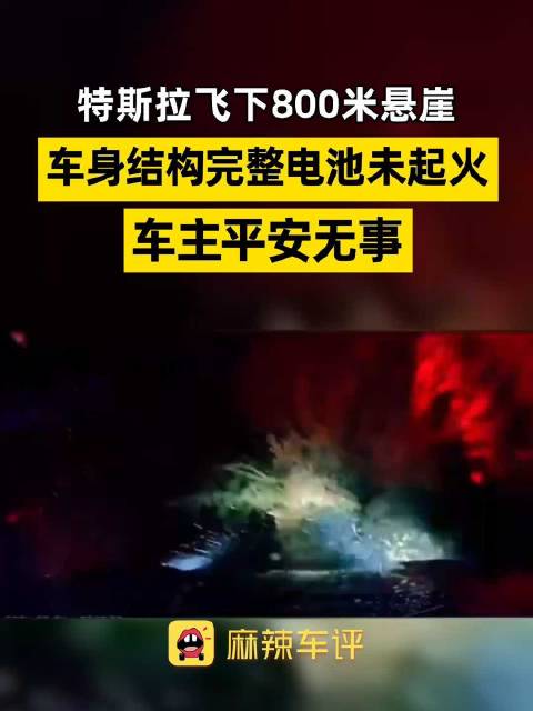 特斯拉飞下悬崖车身完整未起火