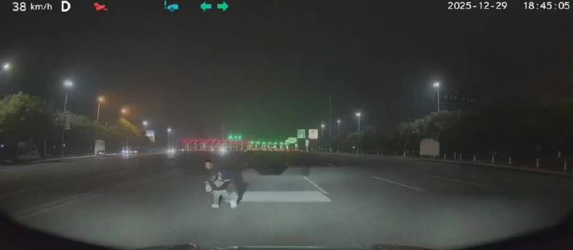 蔚来ES8智驾夜间避让横穿马路儿童