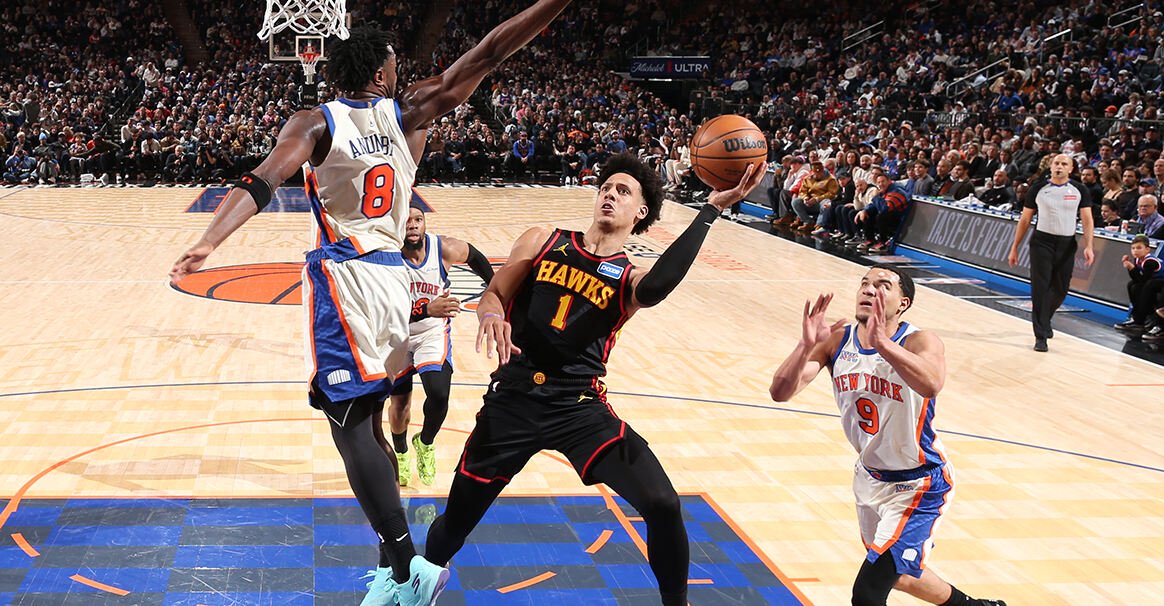 杰伦-约翰逊18+10+11沃克23分 老鹰客场战胜尼克斯|特雷-杨|OG-阿奴诺比|亚特兰大老鹰队|纽约尼克斯队|篮板_新浪新闻