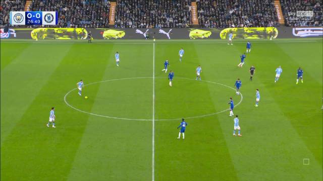 罗德里的一次精彩选位以及得球后的直塞