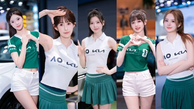 2025广州车展起亚模特走秀亮相，春晓等车模登场