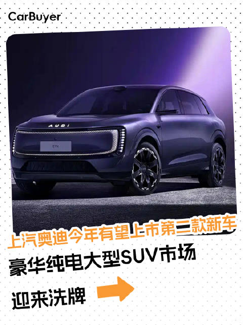 上汽奥迪今年有望上市第二款新车，豪华纯电大型SUV市场迎来洗牌