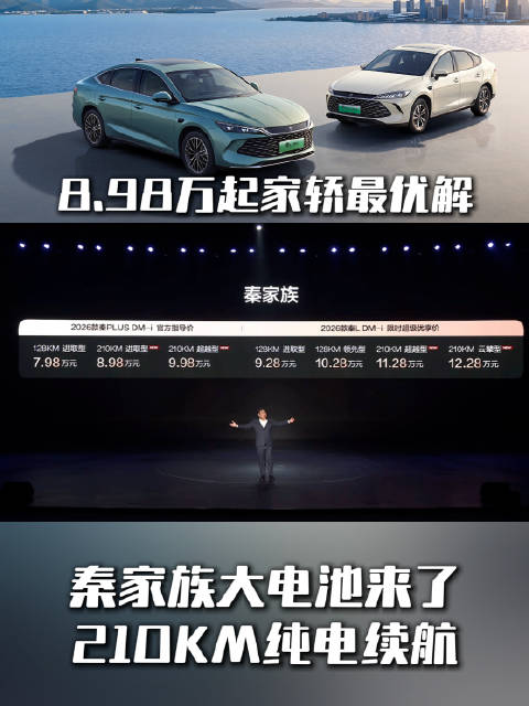 大电池版秦家族来了，210KM纯电续航再无焦虑，不愧是家轿标杆