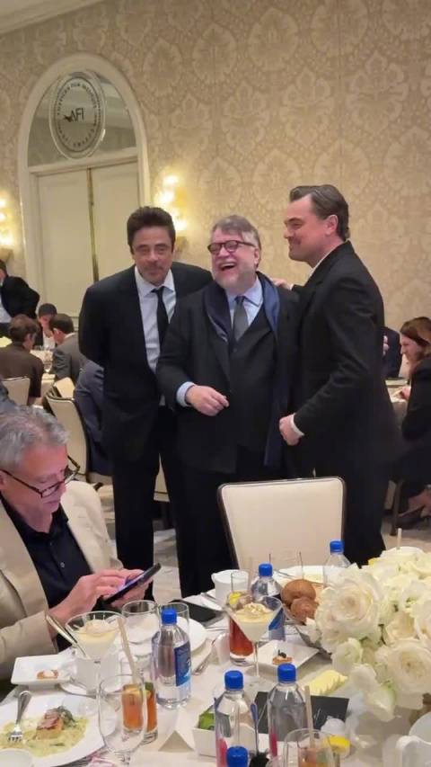 雅各布·埃洛迪AFI午宴为莱昂纳多等影星拍照