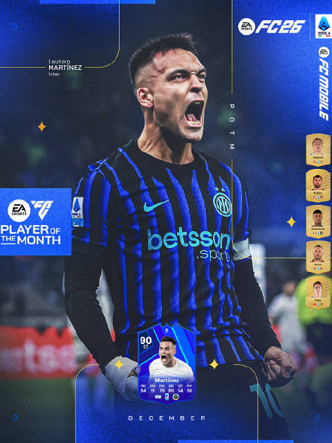 这头饥饿的公牛永远不会停止进球！ 劳塔罗是十二月@EASPORTS 月度最佳球员