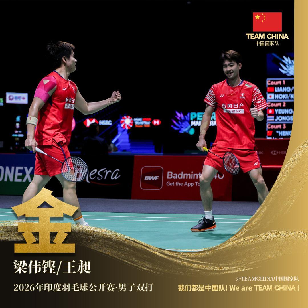 梁伟铿/王昶夺得印度羽毛球公开赛男双冠军