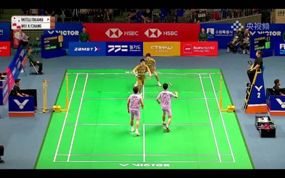 2025韩国公开赛，1/16赛，梁伟铿/王昶vs三桥健也/冈村洋辉 好慢的球