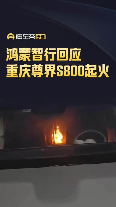 鸿蒙智行回应重庆尊界S800起火｜懂车帝视线