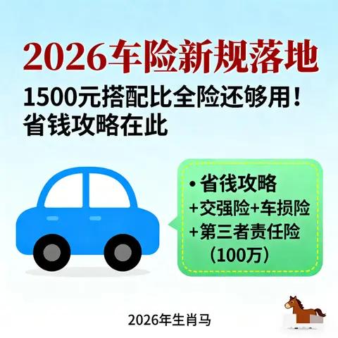 2026车险新规落地!1500元搭配比全险还够用，省钱攻略一次说透