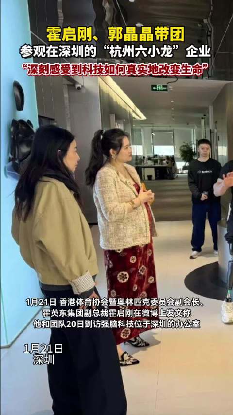 霍启刚郭晶晶参观杭州六小龙企业
