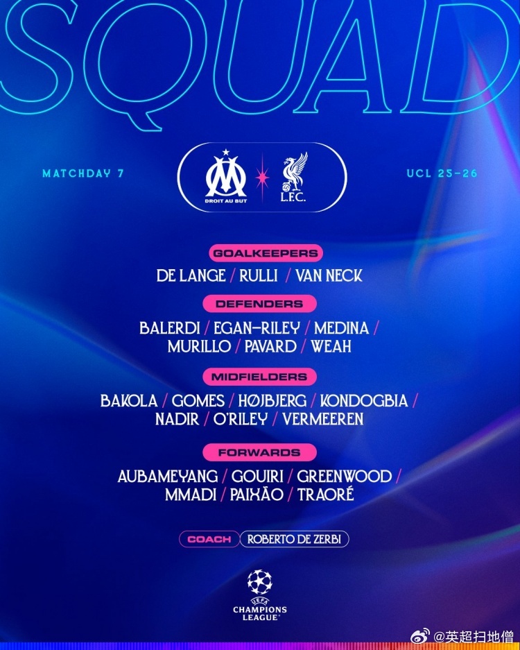 马赛对阵利物浦大名单：奥巴梅扬、格林伍德、霍伊别尔在列