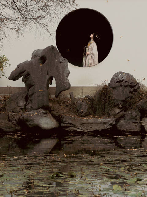 杭州汉服爱好者演绎明仕女清秋闲梦