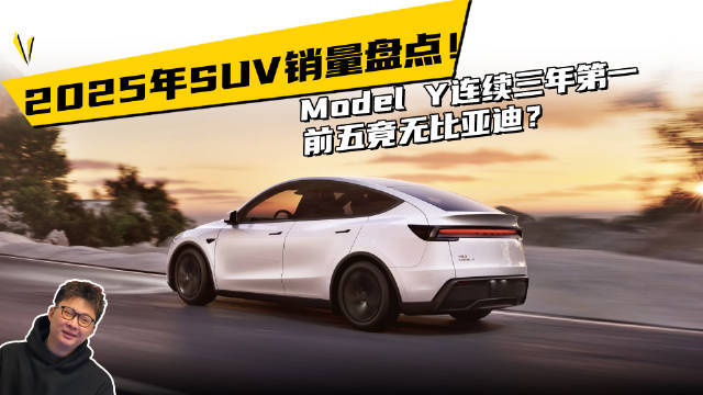 视频：2025年SUV销量盘点！Model Y连续三年第一，前五竟无比亚迪？