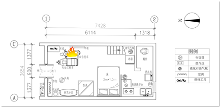 火灾现场平面图