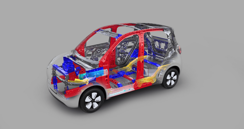 宏光MINIEV四门版采用环状笼式车身结构设计