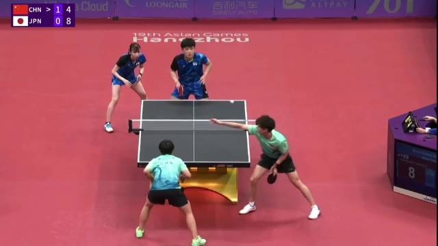 杭州亚运会混双¼决赛 林高远王艺迪3：1张本智和早田希娜