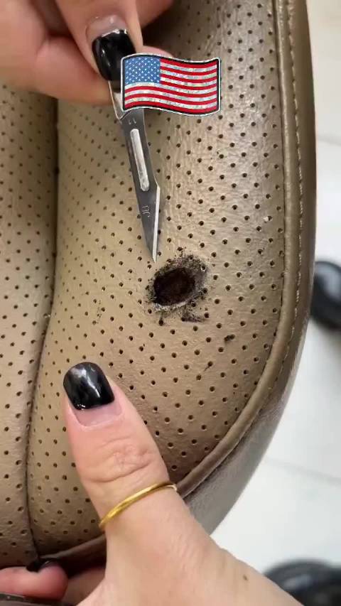 汽车座椅烟洞被专业修复工艺展现