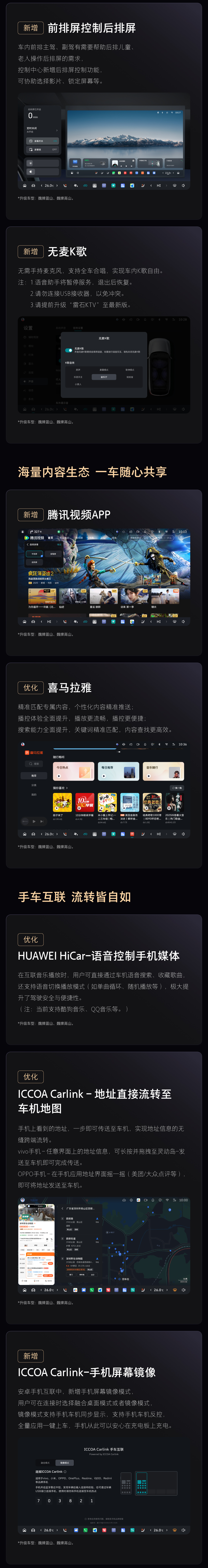 长城魏牌蓝山/高山OTA 3.4版本：新增应用分身、AI主动服务等