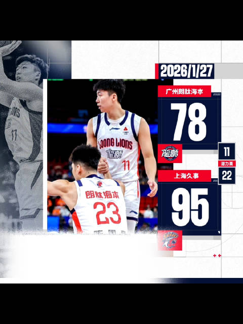 广州朗肽海本主力伤缺内线空虚，78:95负上海久事