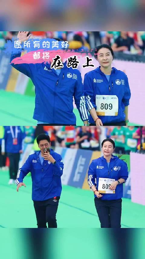 霍启刚香港马拉松为郭晶晶录视频，满眼偏爱