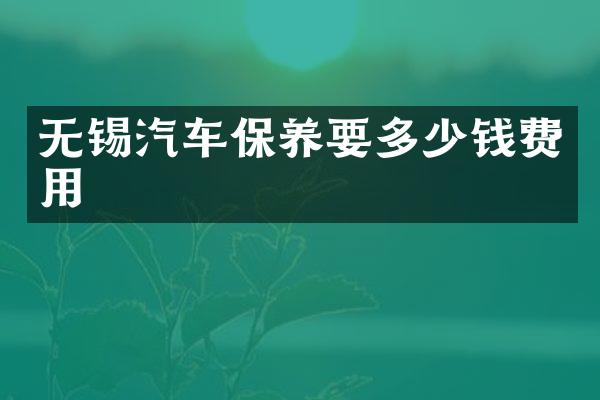 无锡汽车保养要多少钱费用_保养-用车养车-车知识