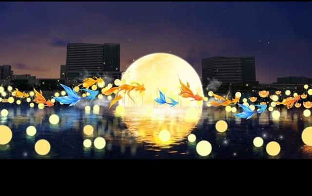 “三湾映悦揽星河”灯组效果图