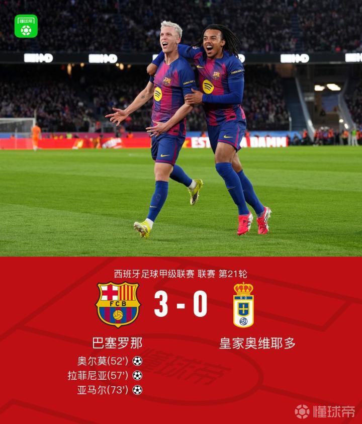 剑南春丨巴萨3-0皇家奥维耶多,亚马尔凌空侧钩,拉菲尼亚挑射