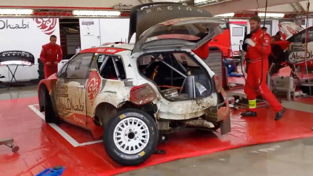 拉力赛受损的雪铁龙WRC赛车，30分钟维修成功重回赛道！