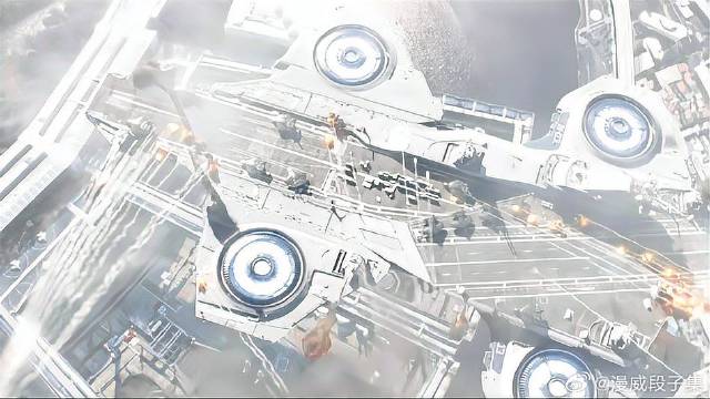 空天航母升空，美队最后时刻插上芯片，直接空中放烟花