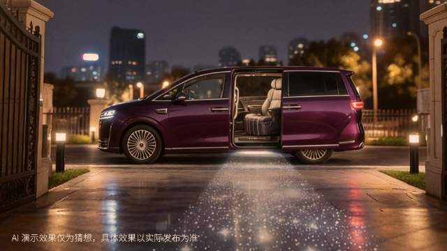 智界V9曝光动态迎宾光毯，靠近解锁车门自动开启