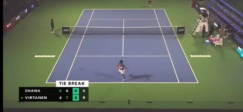 张之臻浪费4赛点遭维尔塔宁逆转，麦纳麦挑战赛首轮出局