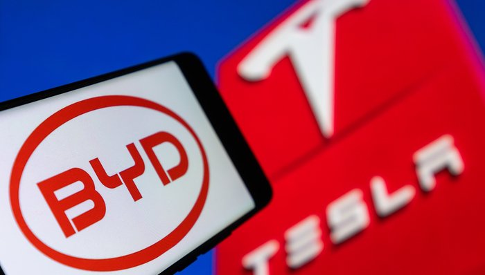 去年比亚迪在欧洲销量大涨268.6%，特斯拉下滑近三成