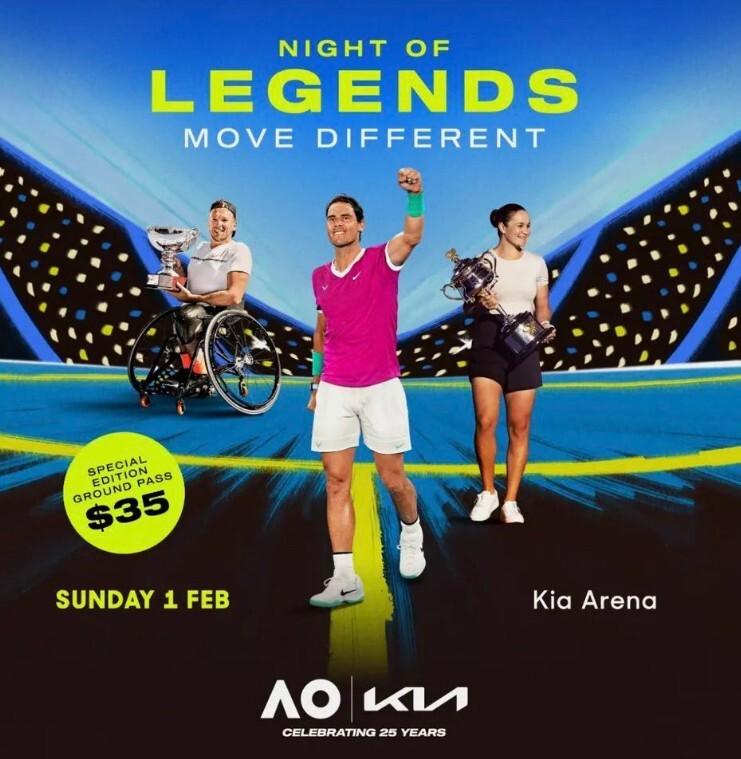 今年澳网排面拉满!开幕式请费德勒，收官日纳达尔回归传奇之夜