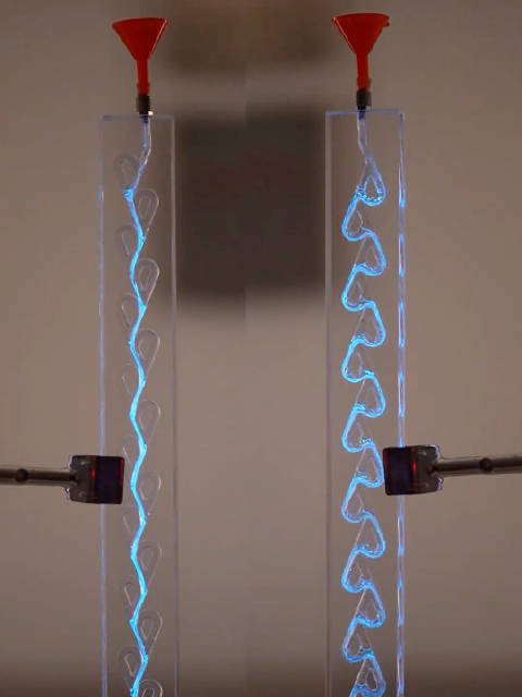 用发光海藻演示下特斯拉阀