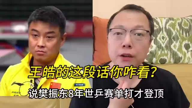 王皓说樊振东8年世乒赛单打才登顶？这段话你咋看？