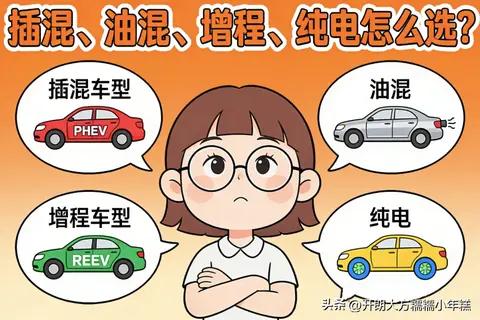 插混、油混、增程、纯电怎么选?一篇讲透四种新能源车型核心差异
