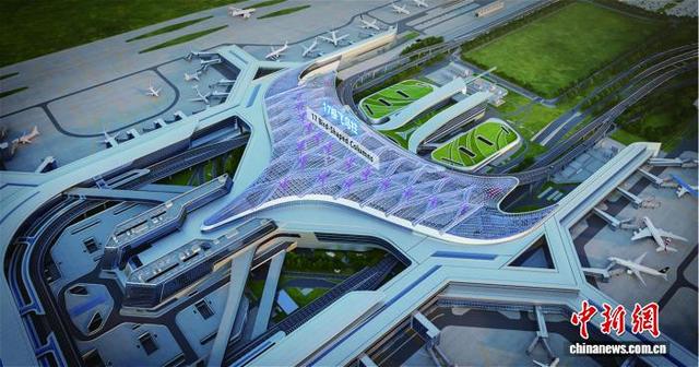 上海浦东国际机场四期扩建工程效果图。上海机场集团供图